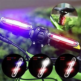 3 Color Bicycle Taillight with 7 Light Modes USB Rechargeable Waterproof LED Rear Lamp Bike Parts Safety Alert 360 Degree Rotatable Turn Signal